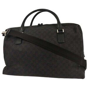 Gucci Black Canvas GG 2way Duffel Handbag 196356 467891 NQ00058